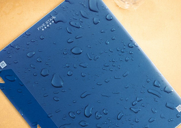 Water droplets on a Five Star Planner