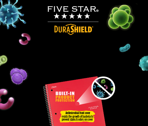Five Star Durashield Antimicrobial Flat Pencil Pouch, Blue (500023md0-wmt)